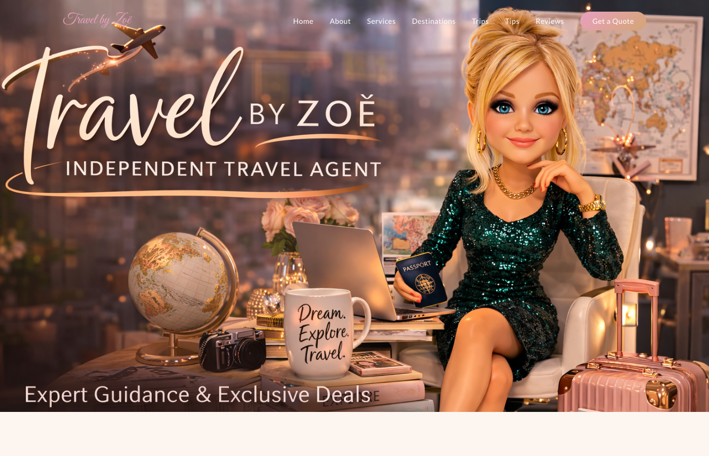 Travel by Zoë — live ownsite.co.uk client